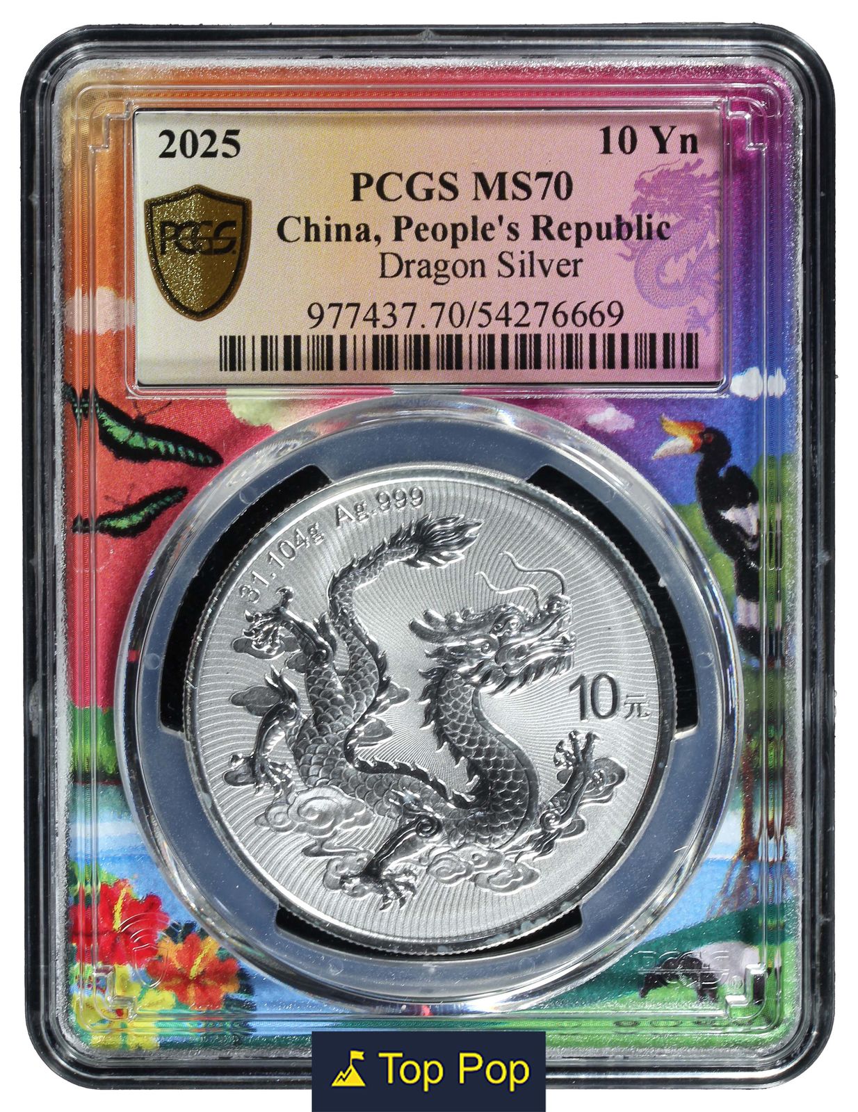 China, 2025, 10 Yuan, Chinese Dragon, Silver, 1 Oz, 31.104g, S/N